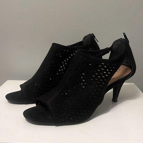 Style & Co Women's Black Cut Out Peep Toe Pointed Cone Shape Pump Heels Size 9 - Picture 1 of 11